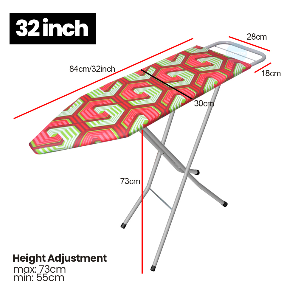 CARTABLE Adjustable Ironing Board 36" & 32" Iron Board Folding Iron