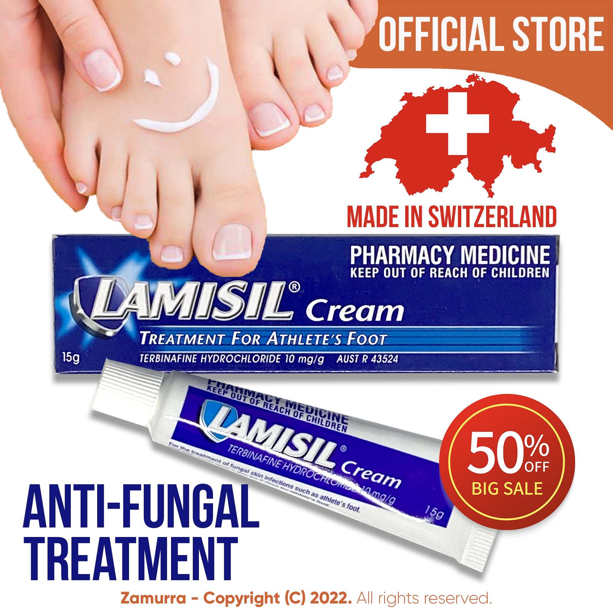 Original Lamisil Cream Treatment For Athlete’s Foot Made In