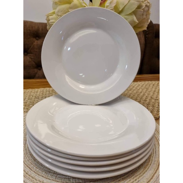 CERAMIC Set MEAT PLATE WHITE PER PC