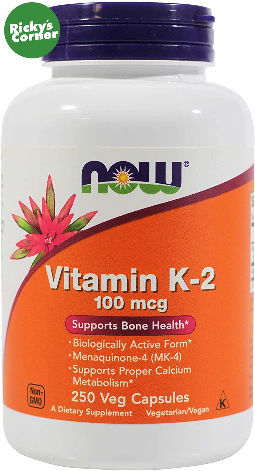 Now foods Vitamin K2 100 mcg, 250 Veg Capsules (250 Veg Capsules