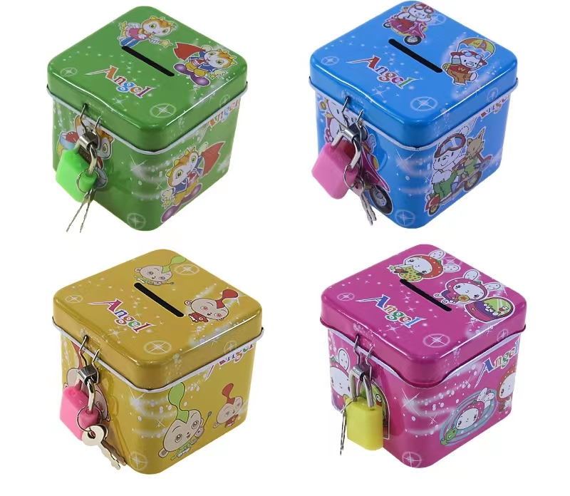 Mini Coin bank with Lock and Key Alkansya Cute Piggy Bank Money Box
