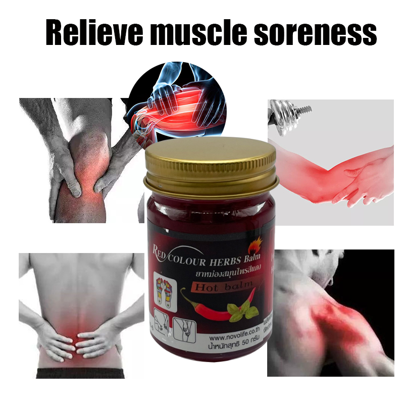 Original Thailand Red Color Herbs Balm Capsicum Plaster Hot Pain ...