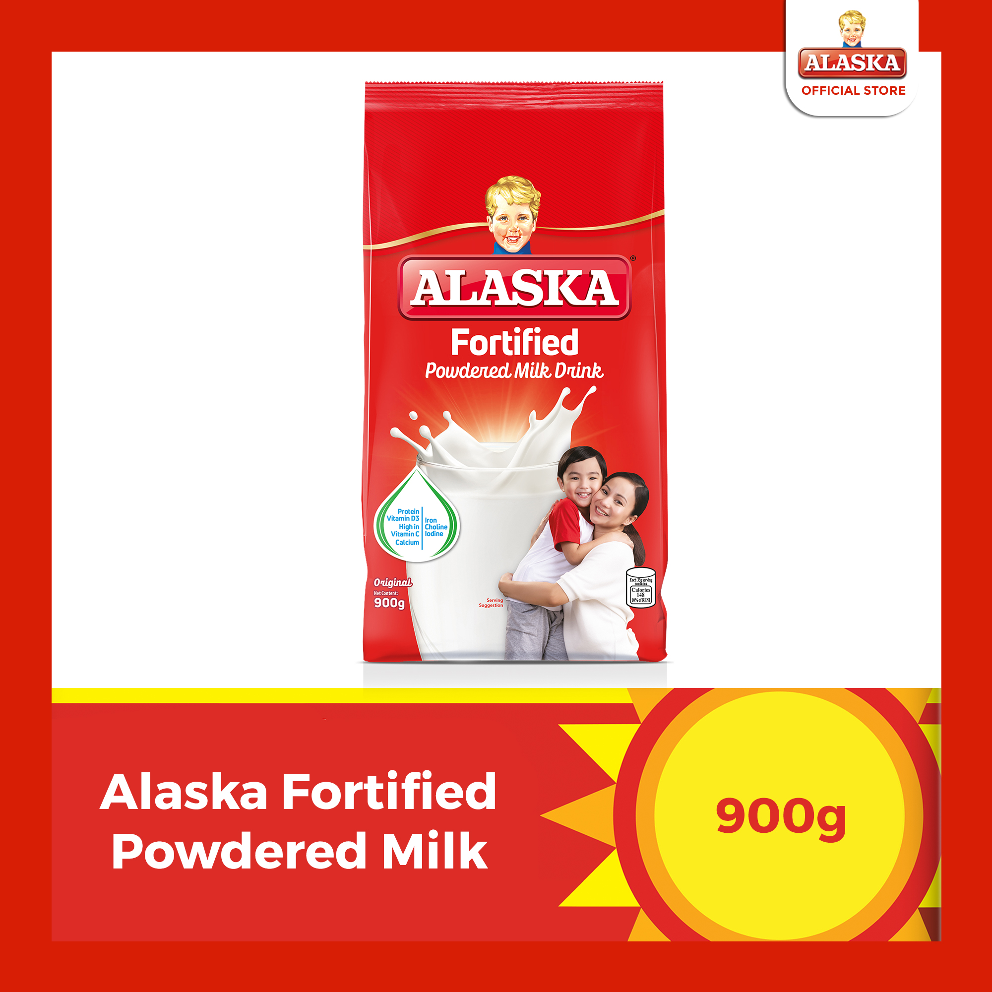 Alaska Fortified Powdered Milk Drink 900g Free Shipping + Free Gift