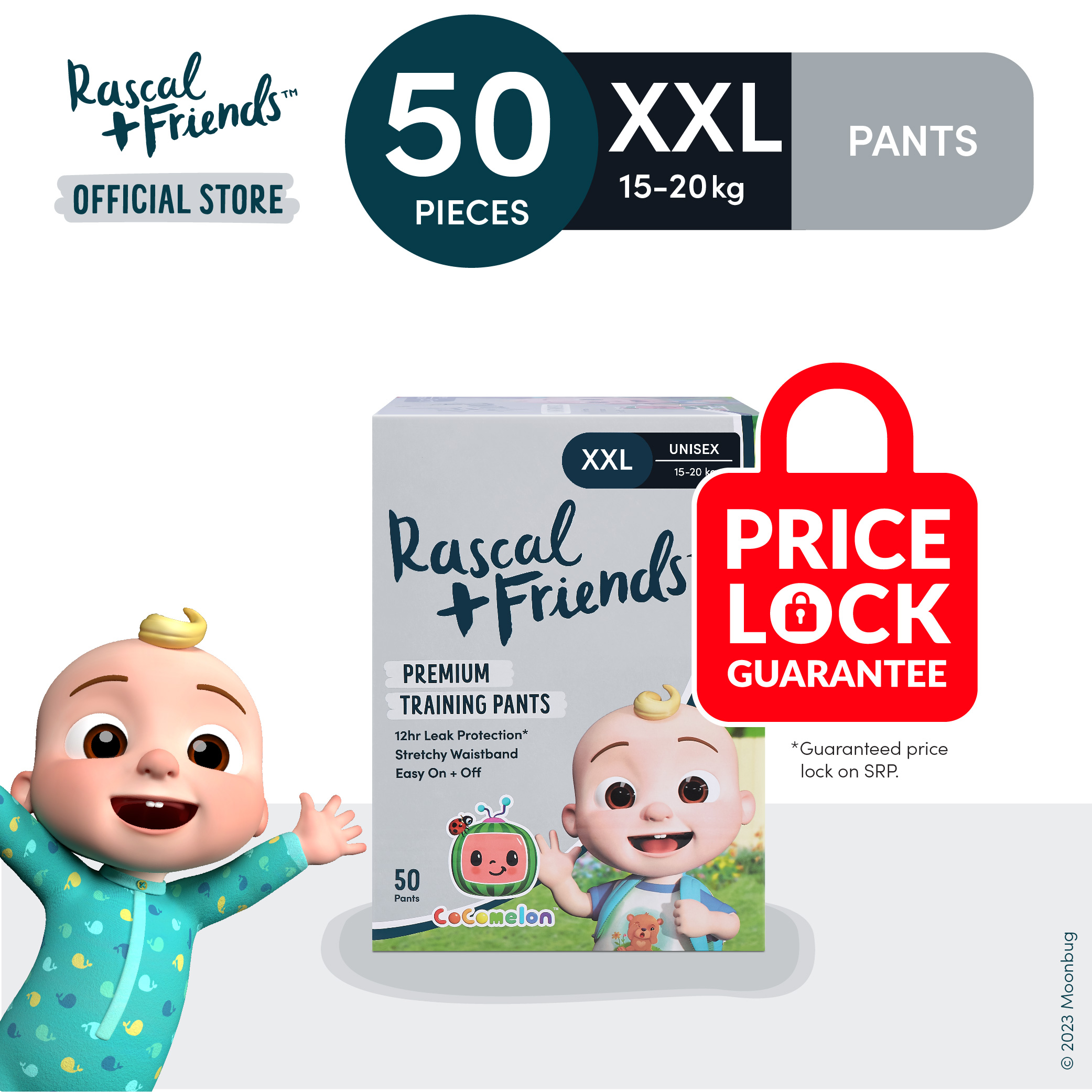 RASCAL FRIENDS CoComelon Edition - Pants XXL 50pcs with FREE Collectible  Stickers inside (Promo )