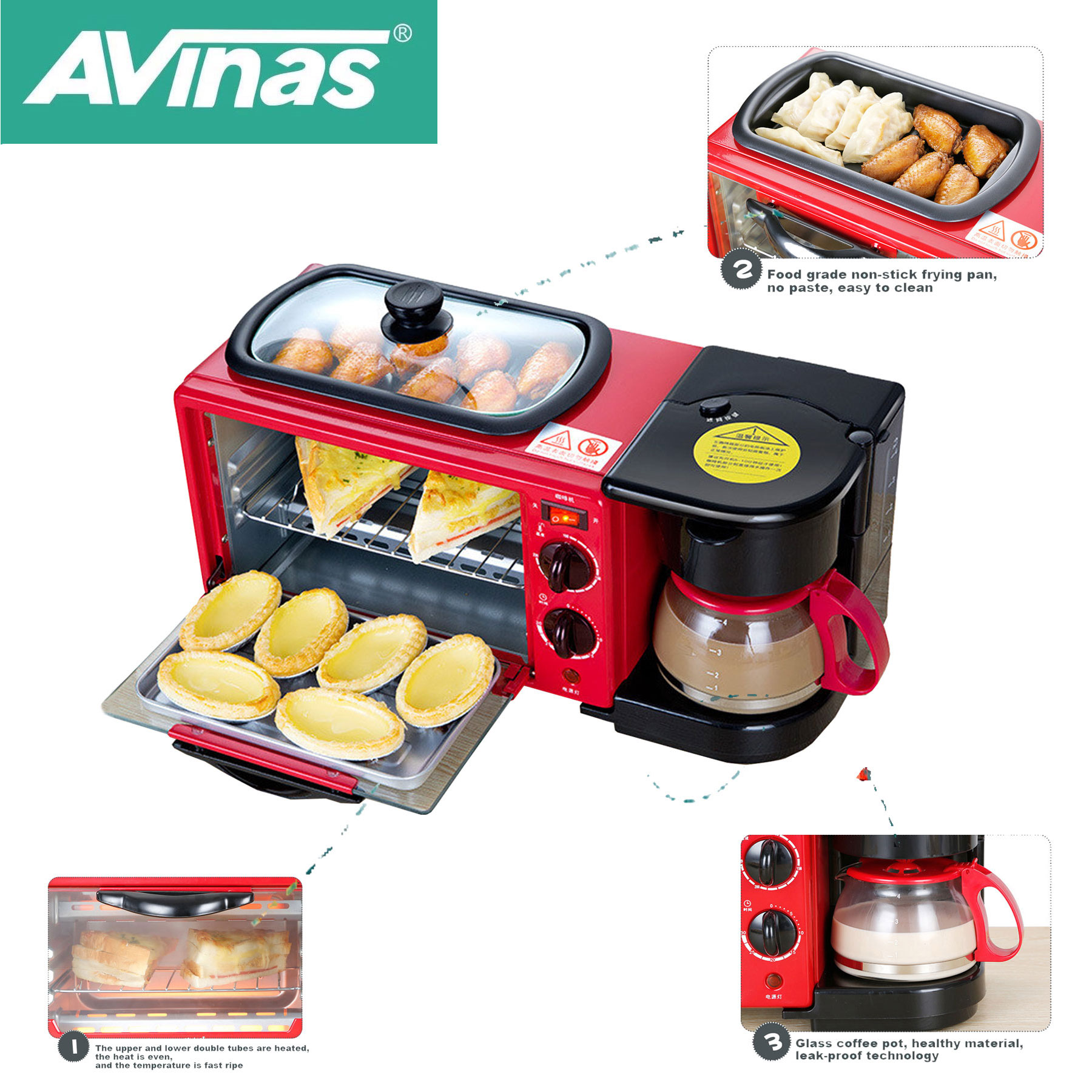 Breakfast Machine 3 In 1 – Nostalgia Retro Series 3-in-1 Breakfast ...
