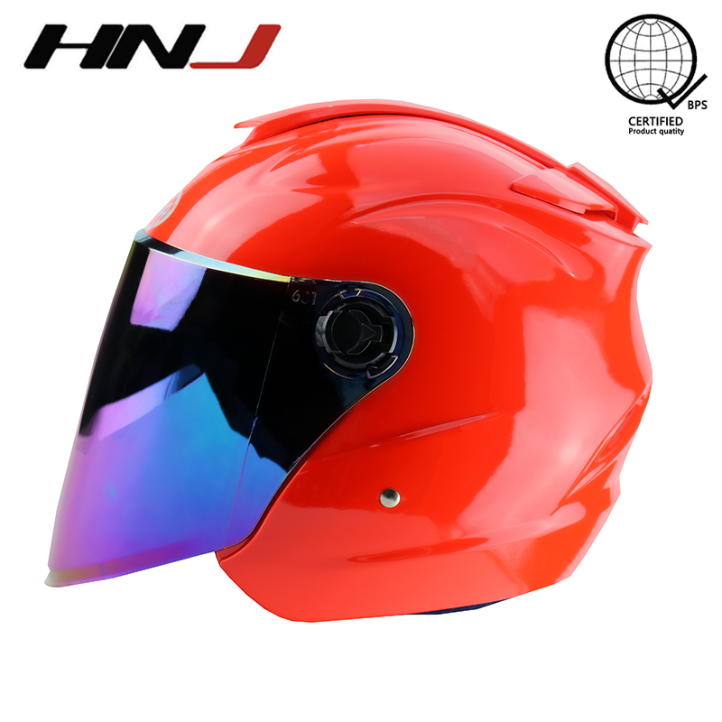 HNJ A4-004 Original Tinted Visor Motorcycle Helmet Half Face with Men ...