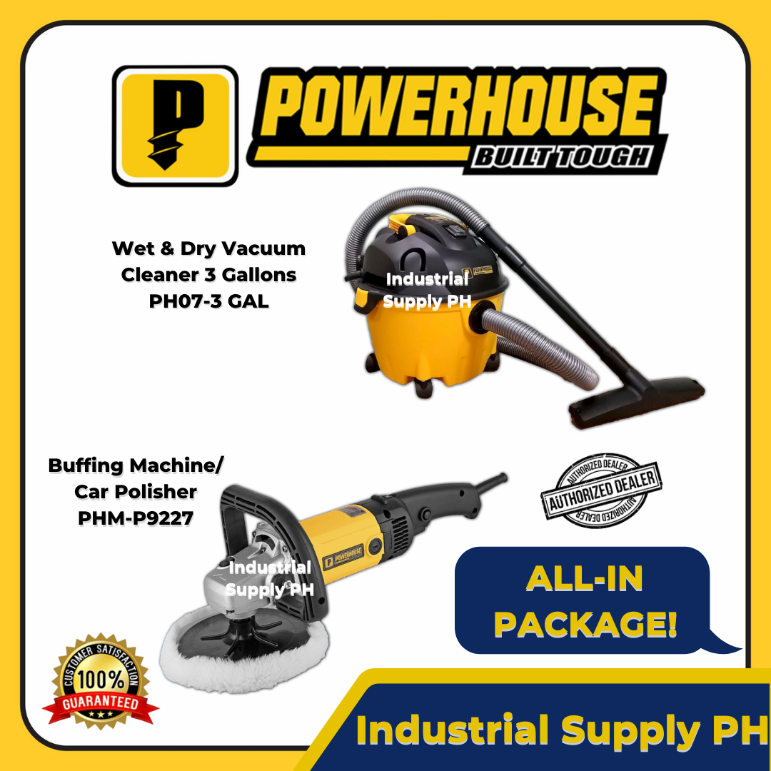 [BUNDLE] POWERHOUSE Vacuum Cleaner 3 Gallons + Electric Polisher 1650W