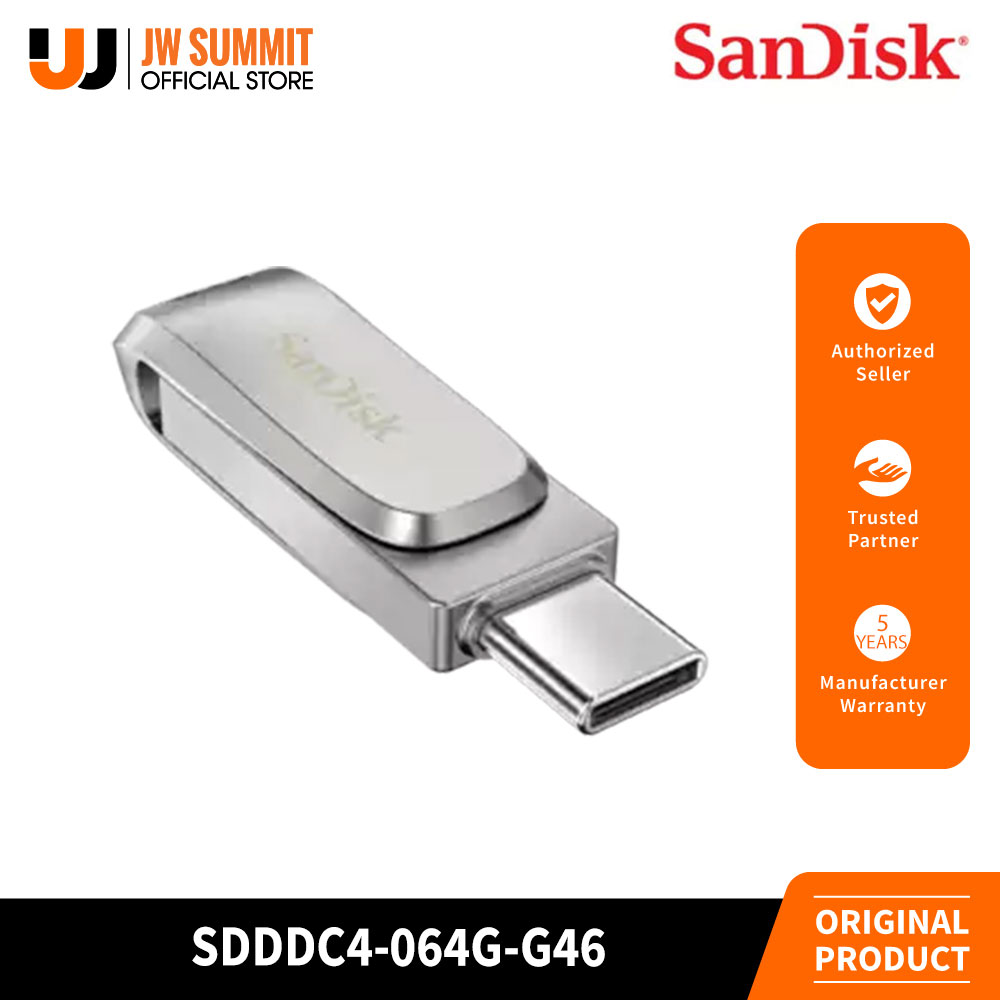 SanDisk Ultra Dual Drive Luxe Type-C 64GB Dual USB 3.1 Flash Drive ...