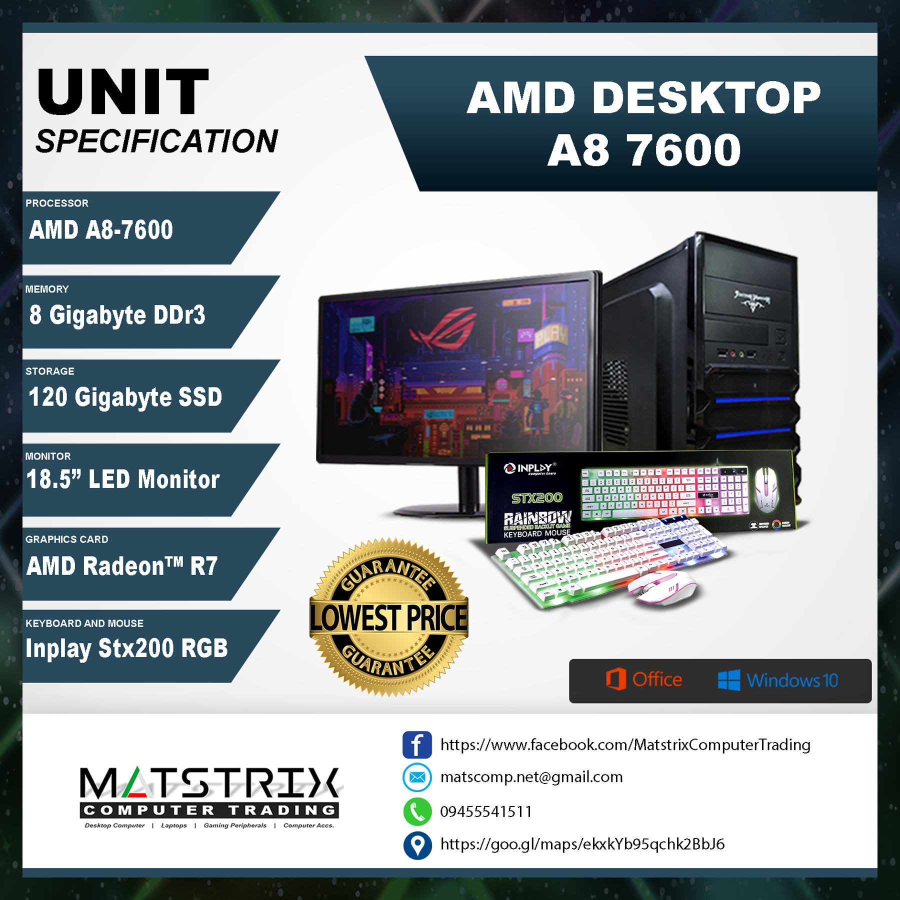 Pc Quad Core Computer Gamer A8 7600 AMD A8 7600 DESKTOP PACKAGE WITH FREE GAMES INSTALLED | Lazada PH
