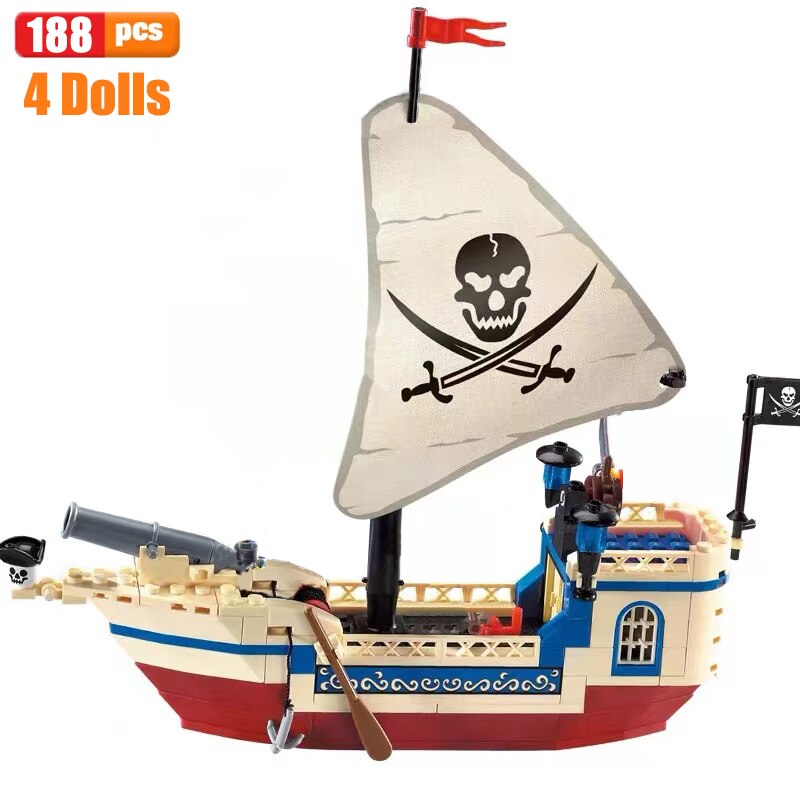 Eas Enlighten Big Black Pearl Pirate Ship Building Block M Pirates
