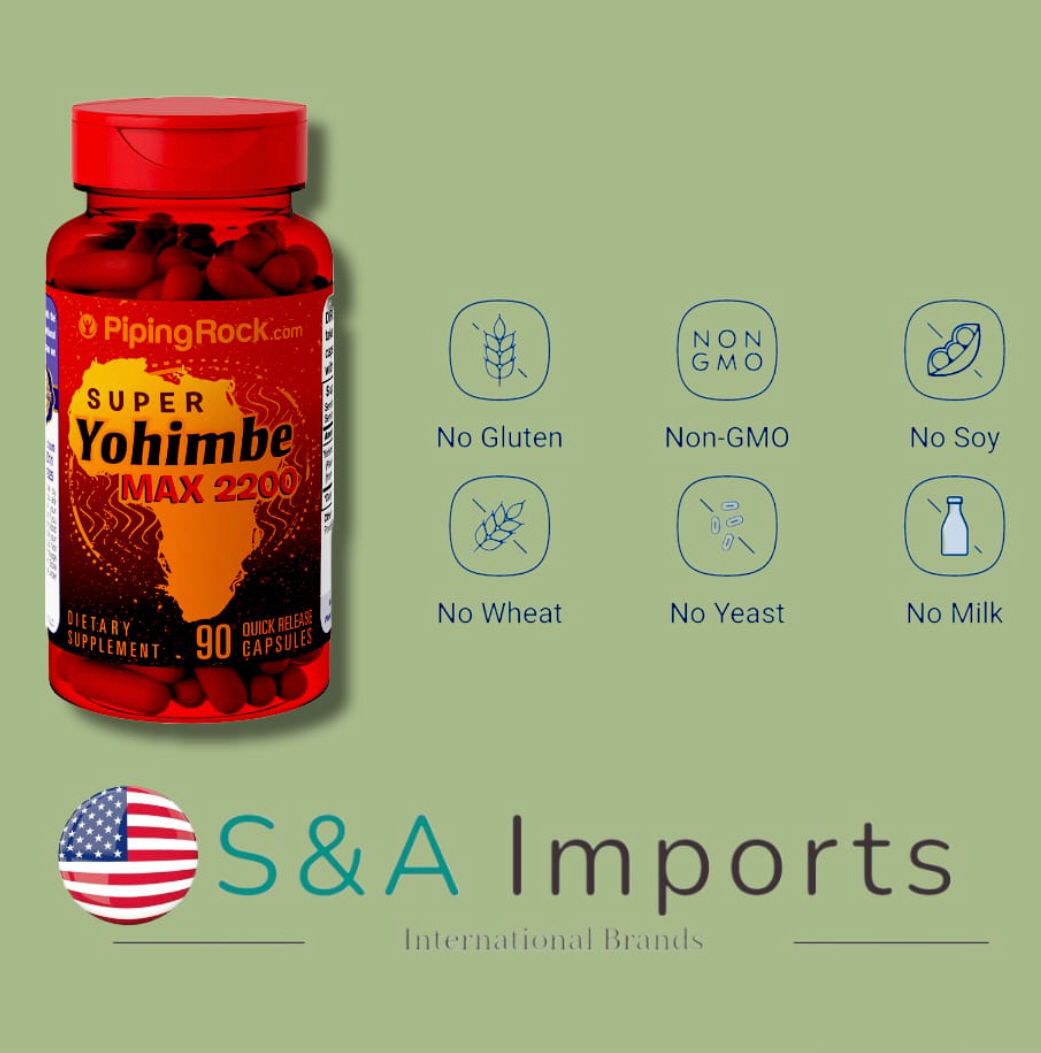SUPER YOHIMBE MAX 2200mg (per Serving) x 90 Capsules Pausinystalia