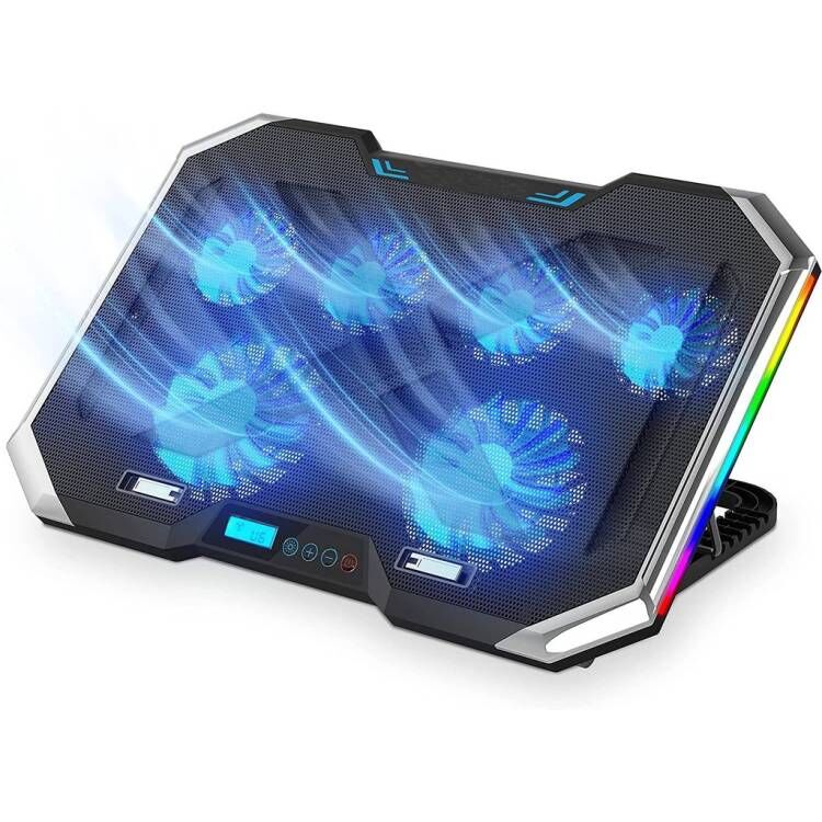 Gaming RGB Laptop Cooler Notebook Cooling Pad Super mute 6 LED Fans ...