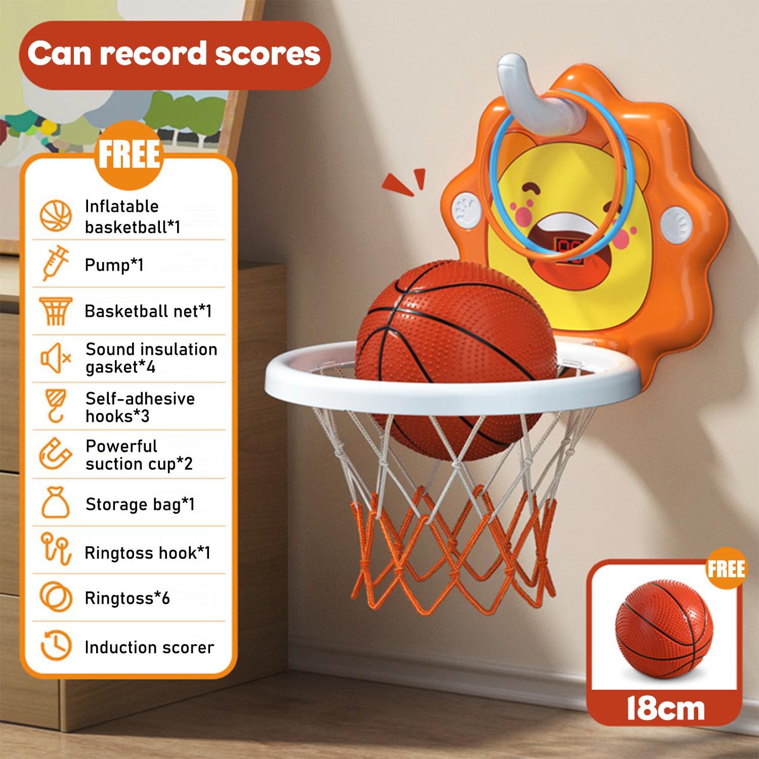 Basketball Hoop For Kids Indoor with Electronic Scoreboard Mini