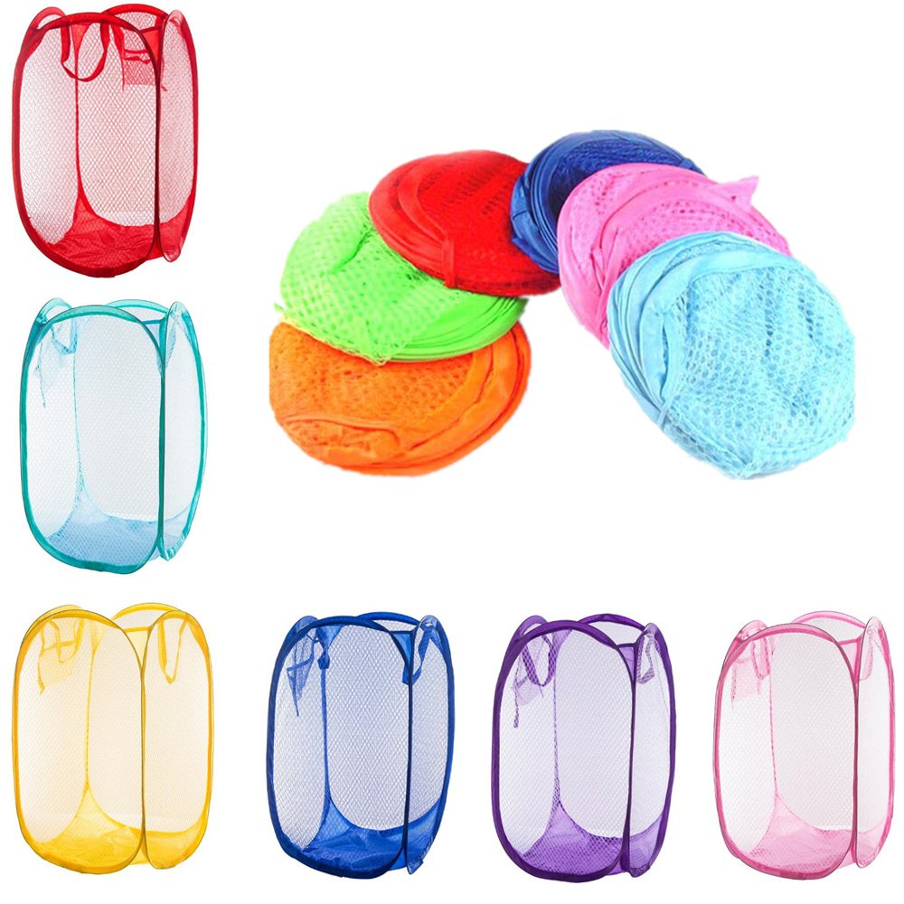 Ame.Foldable Pop Up Mesh Washing Laundry Basket Hamper Bag Bin Tidy Clothes  Storage Lightweight Travel Hamper Easy Fold Design Assorted Color Storage -  Lazada | Lazada PH