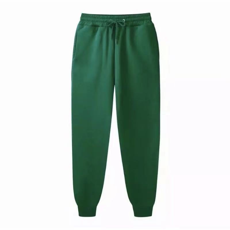 Unisex Plain Cotton Jogger Pants Makapal Tela With Zipper for Pocket