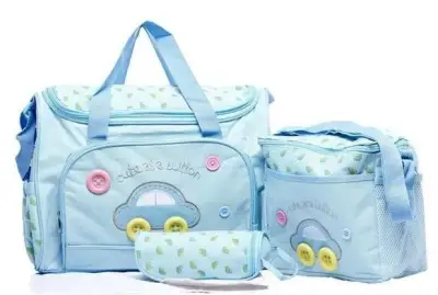 CiCi Cartoon Car Mommy Bag 4-in-1 Multi-function Baby Diaper Tote Handbag Set