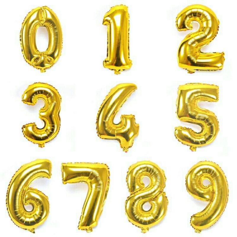 number and sign gold foil balloon | Lazada PH