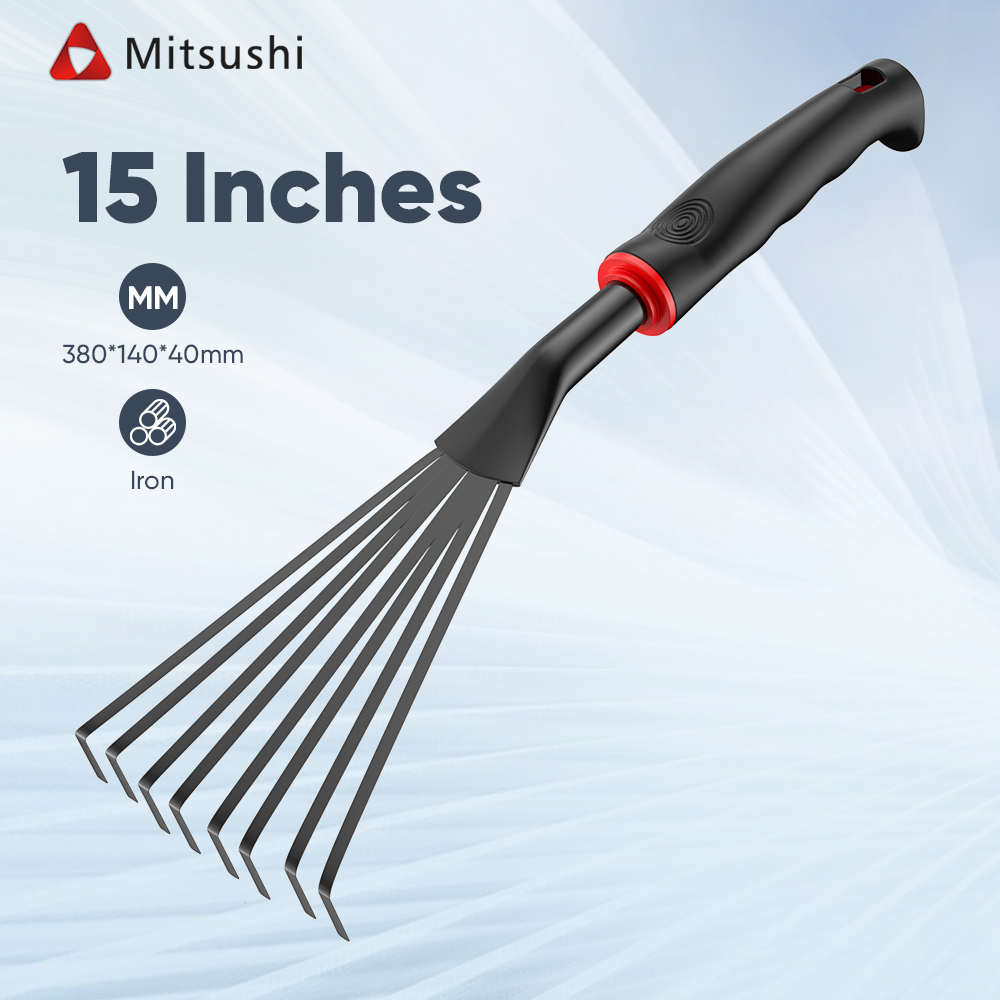 Mitsushi 15inch Leaf Rakes Lawn Rakes Farm Tool Grasping Raking Garden