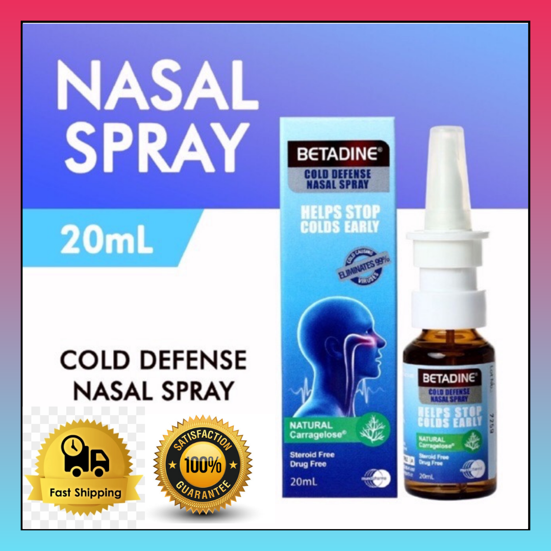 BETADINE Nasal Spray ADULT Cold Defense kills Viruses and bacteria fast