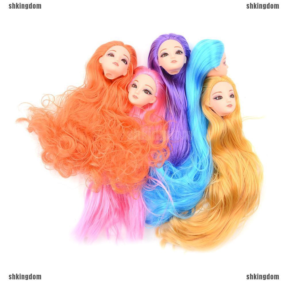 SHKING 3D Eyes Head Nake Joints Body Doll Head Toys For Barbie Dolls