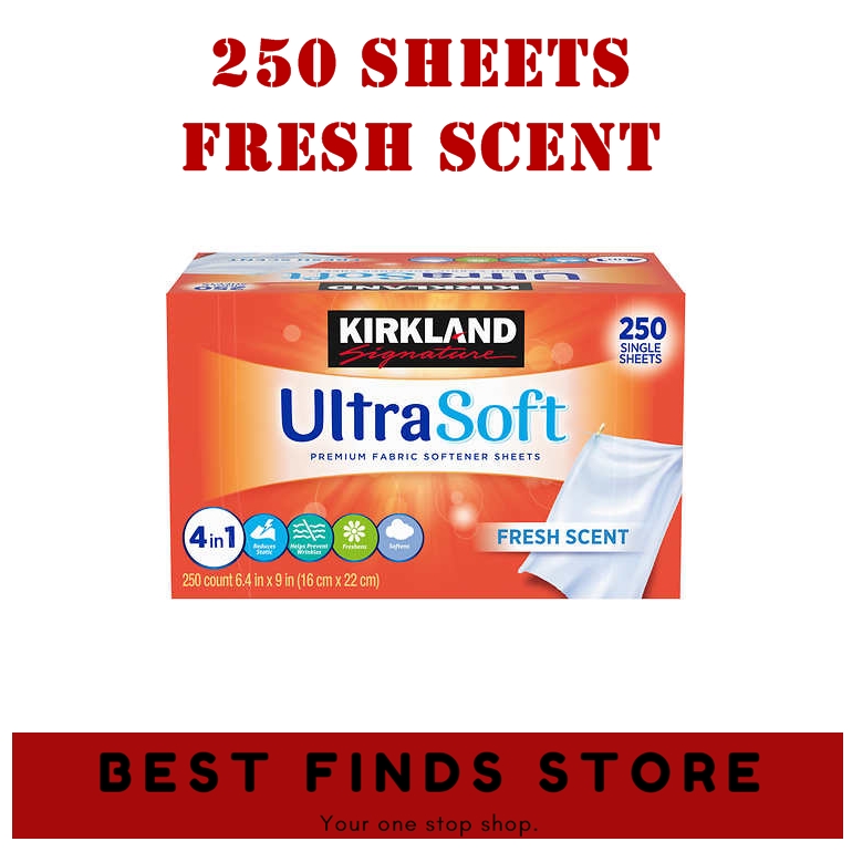 Kirkland Signature Ultra Soft Premium Fabric Softener Sheets, Fresh