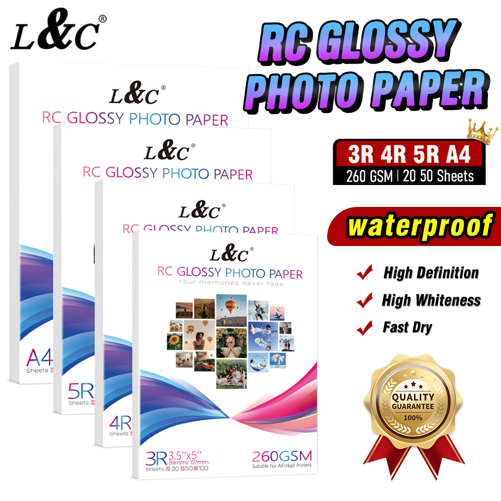【PH Ready Stock】L&C photopaper Photo Paper Single Sided High Glossy