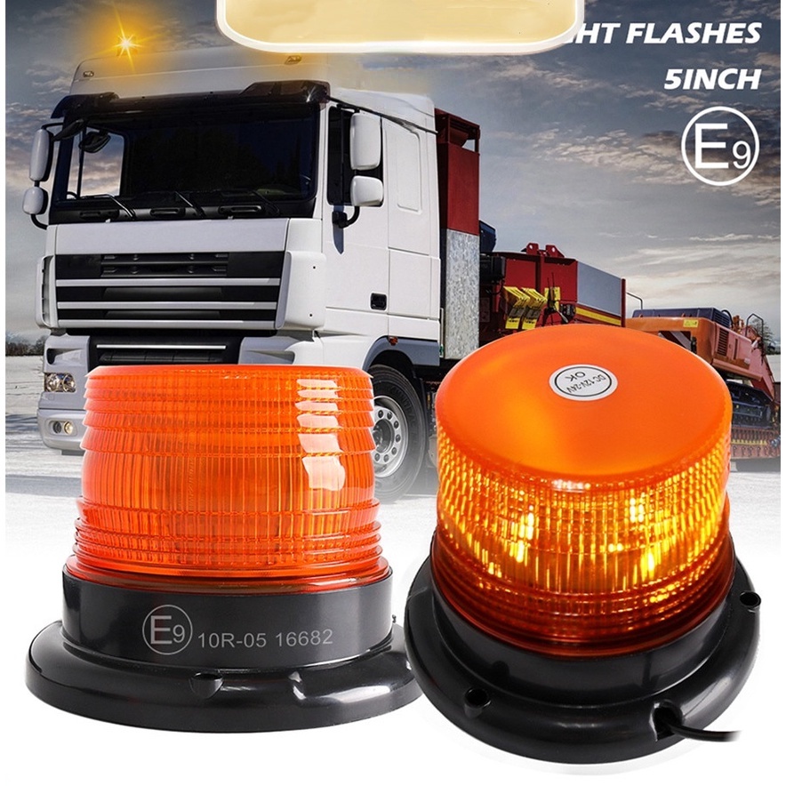 2 X Amber Led Beacon Strobe Emergency Flashing Light Warning Lamp Truck 12v 24v - Foto 5