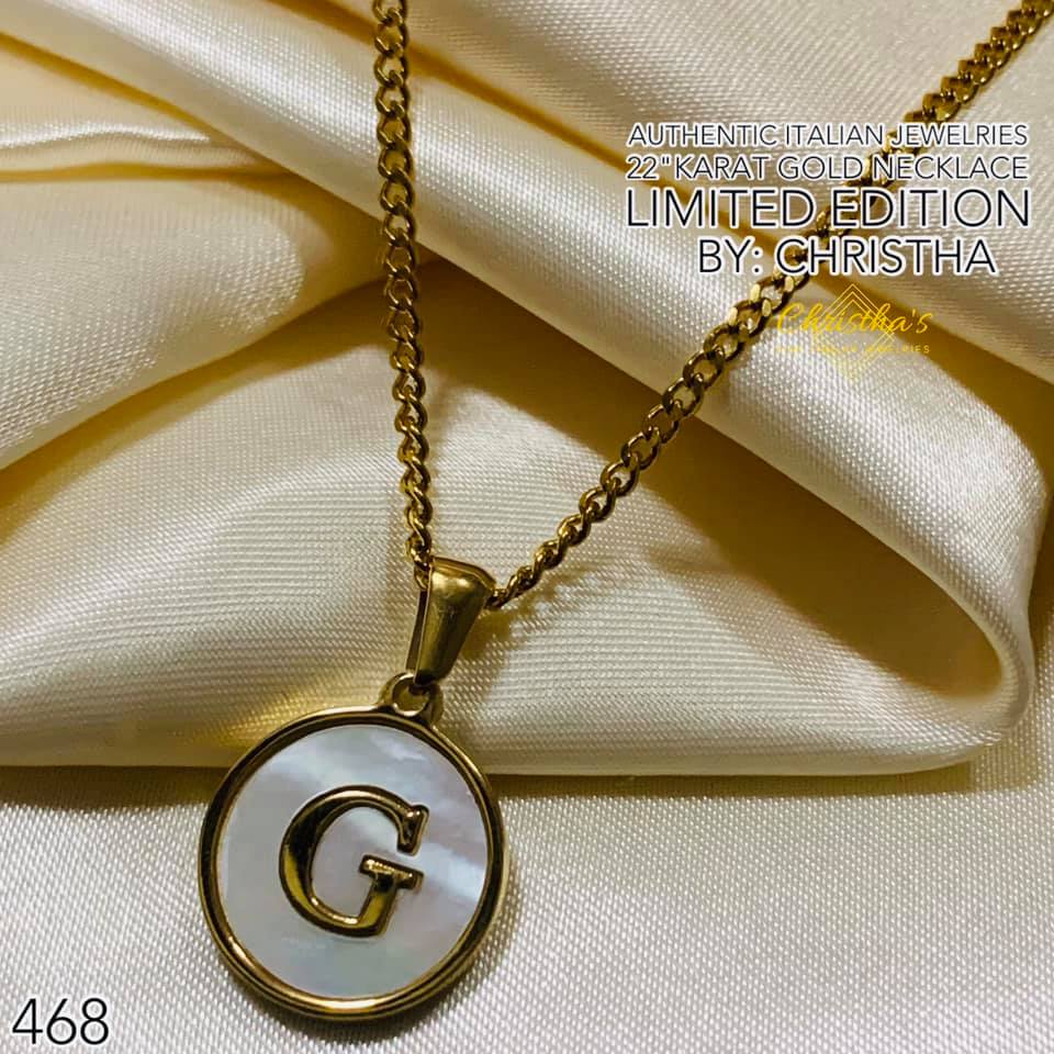 Christha S Collection Online Boutique Italy Gold 22k Chain Necklace White Shell Initial Pendant Letter G Women S Necklace Not Pawnable Lazada Ph