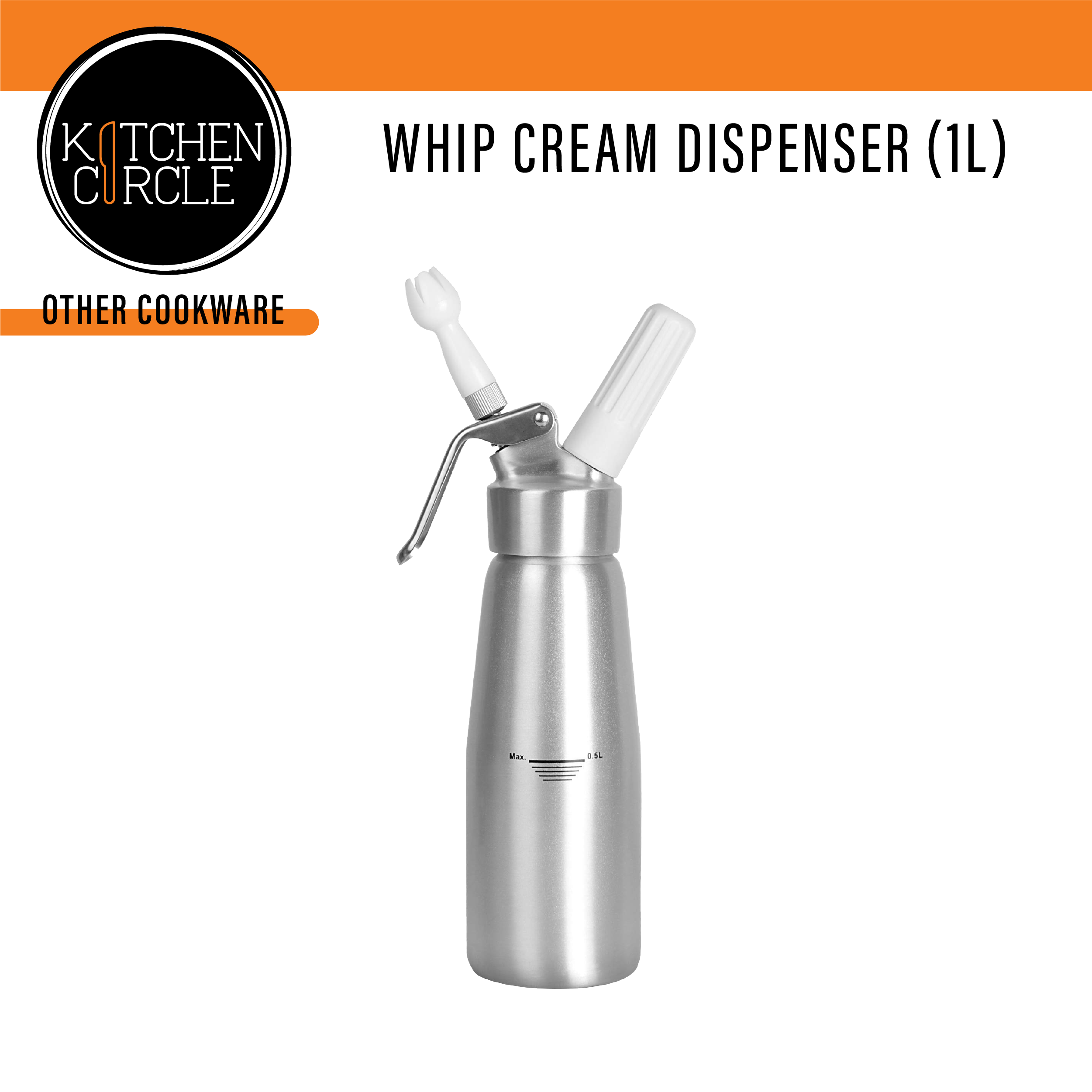 1000ML Aluminum Whipped Cream Whipper Metal Ice Cream Dispenser 