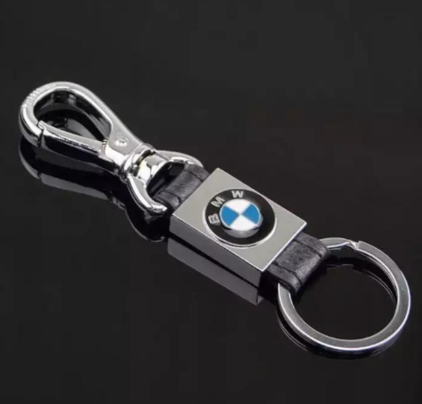 Durable Universal Stylish Leather Metal Car Keychain Key Chain Ring For BMW
