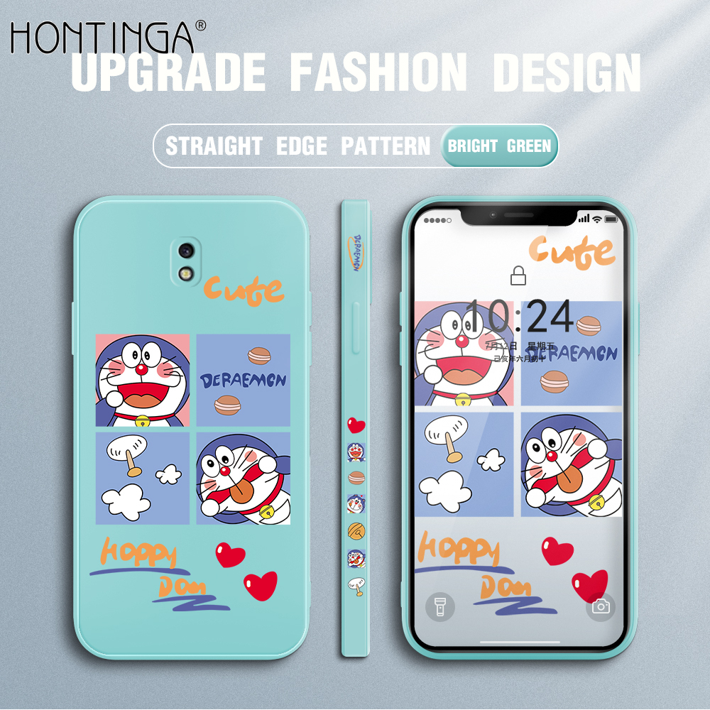 Hontinga vỏ trường hợp ốp cho samsung galaxy j7 pro j7 2017 j730 ốp hình vuông hoạt hình doraemon chính hãng dạng lỏng họa tiết cạnh bằng silicon mềm ốp bảo vệ toàn bộ camera ốp lưng ốp điện thoại, ốp mềm cho bé gái