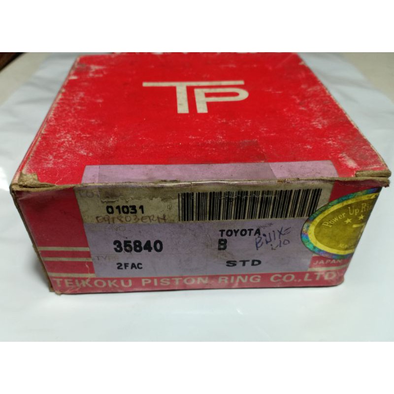 Tp piston ring for Toyota B (3 GROOVES) Landcruiser, Dyna,Coaster (STD