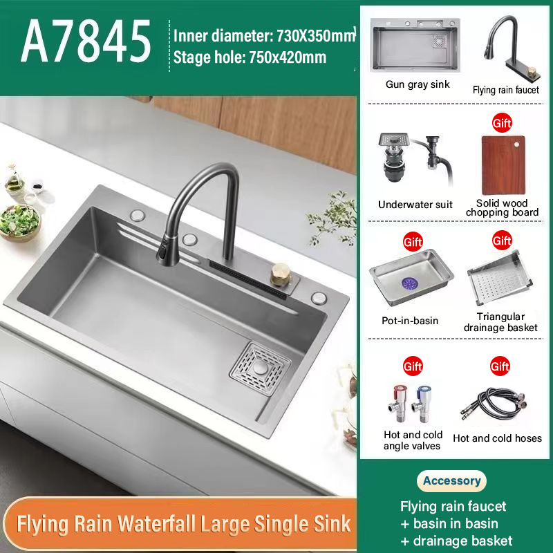 ETERNAL FIRE Kitchen Sink 3.0mm Thick SUS 304 Stainless Steel Sink With