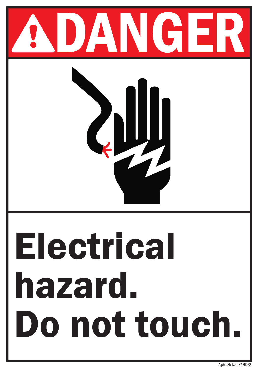 Electrical Hazard Signs Danger Do Not Touch Vinyl Sticker Size W X H Sets Of Pcs