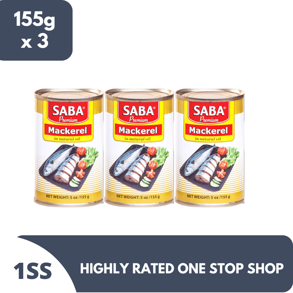 SABA Premium Mackerel in Natural Oil 155g x 3 Lazada PH