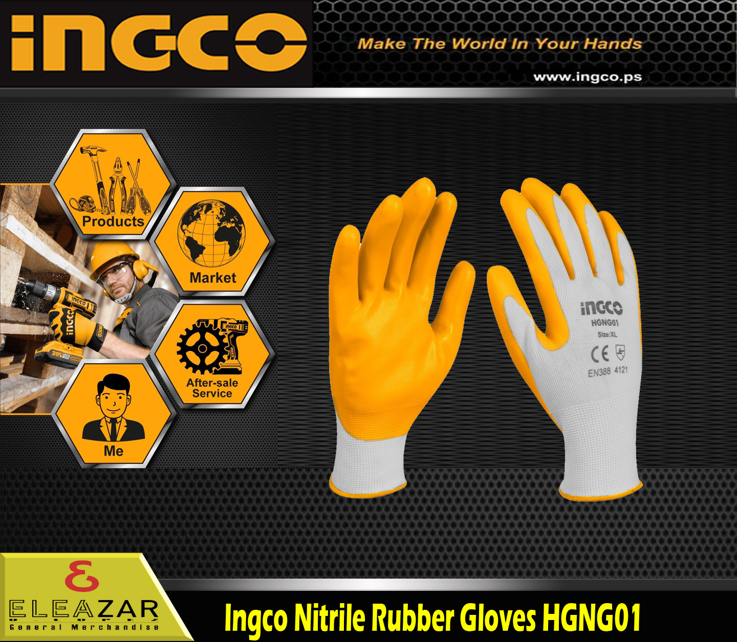 INGCO Nitrile Rubber Gloves HGNG01 Lazada PH