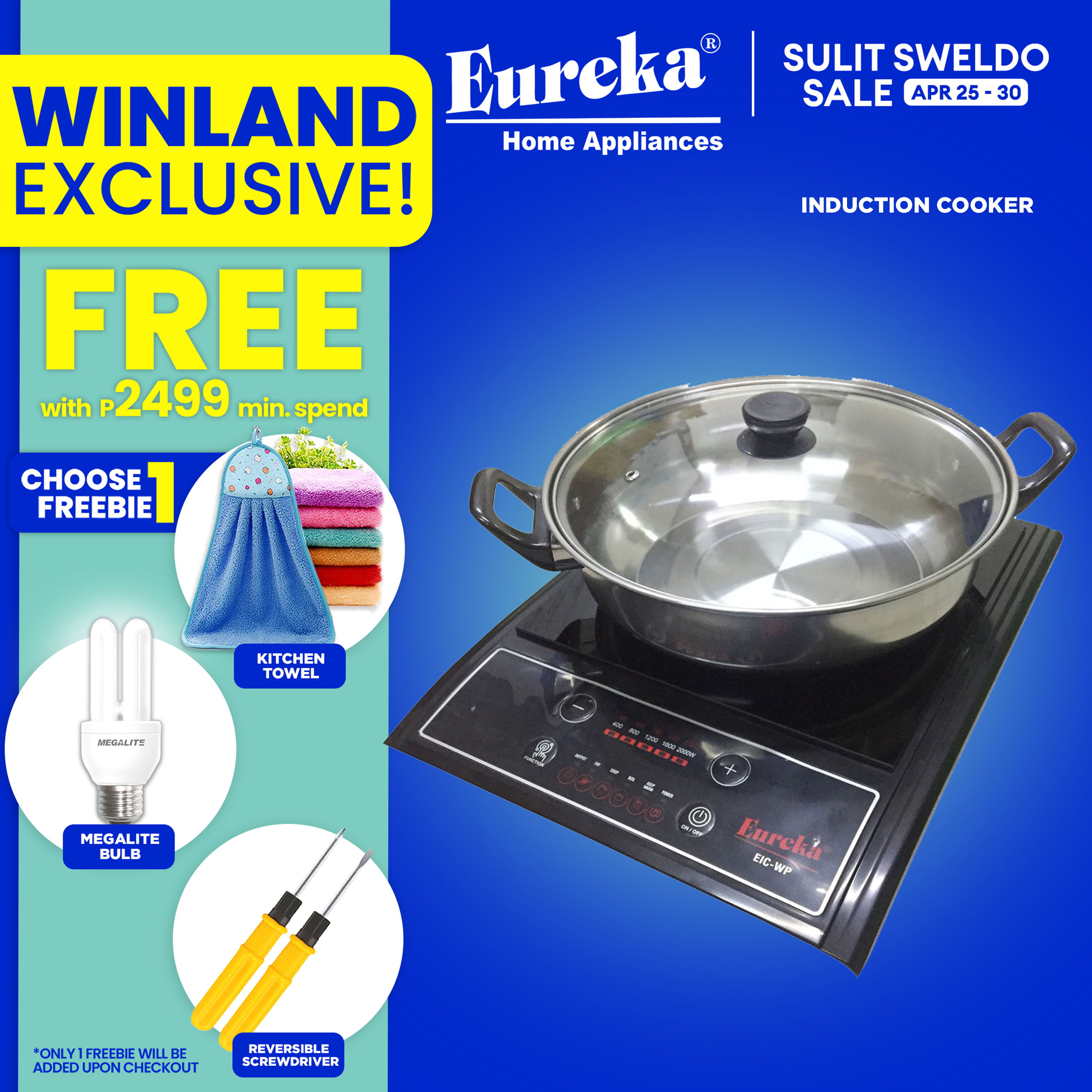 EUREKA by Winland Electric Induction Stove Induction Cooker with Pot