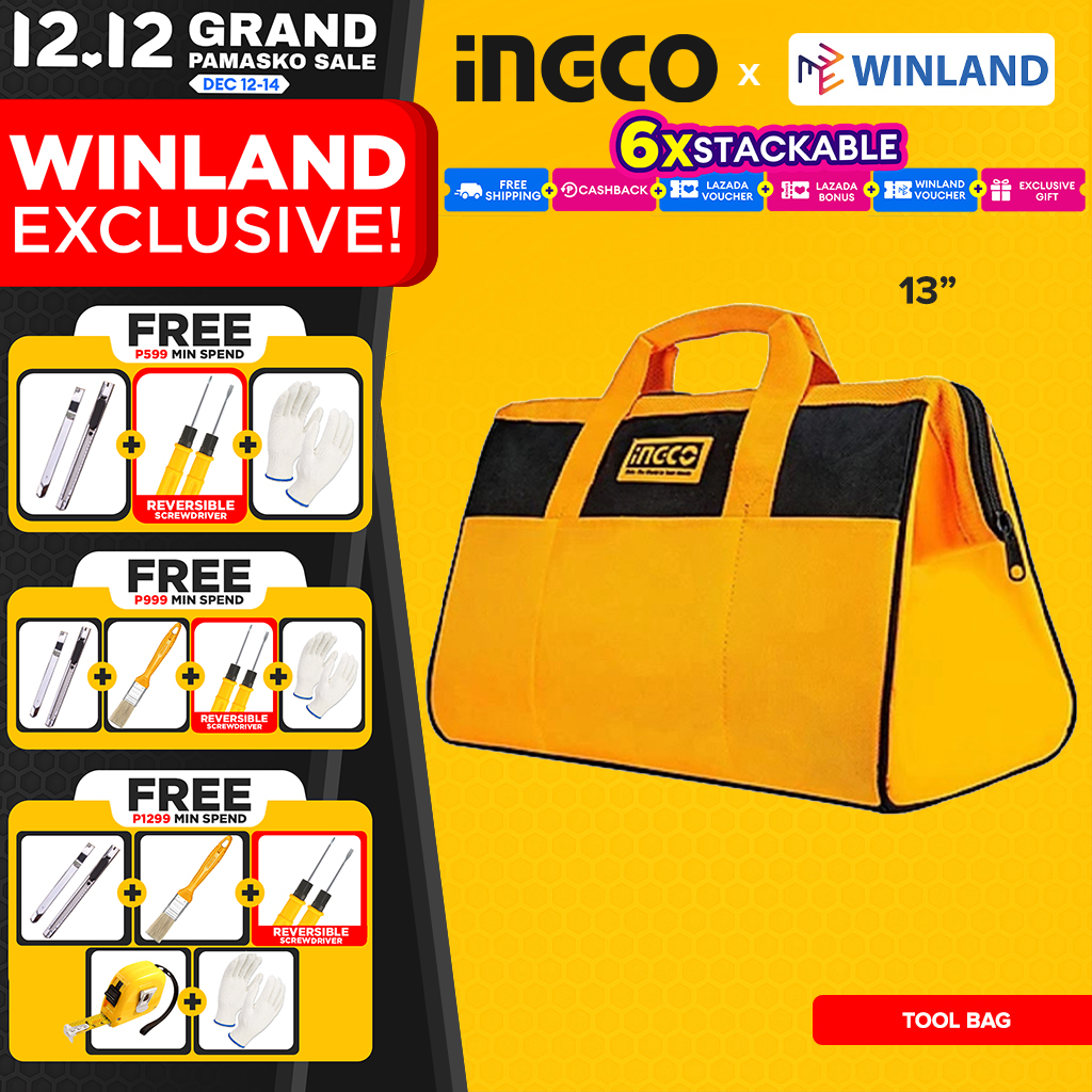 INGCO by Winland 1316inch Tool Basket Tools Bag Storage B Max. 12