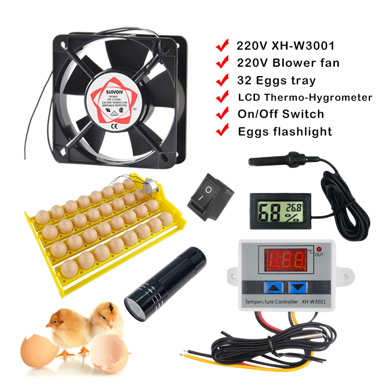 6 IN 1 Incubator bundle kit 32 Egg Turner Tray for Incubator/XHW3001