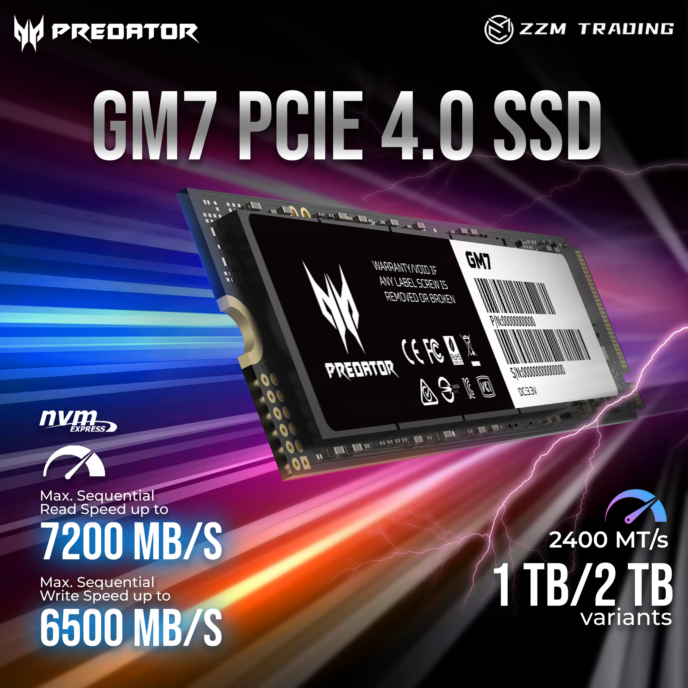 新品　Predator GM7 2TB SSD PCIe Gen4 M.2 Amazon.com: Predator M.2 SSD 2TB GM7000 with DRAM cache NVMe