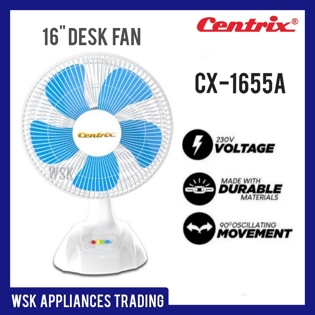 Centrix 16" Desk Fan 5Blades (color may vary) CX1655A Lazada PH