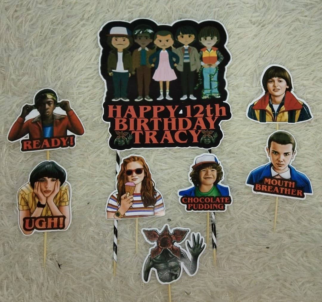 Stranger Things Personalize Birthday Cake Topper Set 