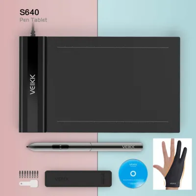 VEIKK S640 Graphics Drawing Tablet OSU 6X4 Inch with free Pen Digital Tablet for beginner kids