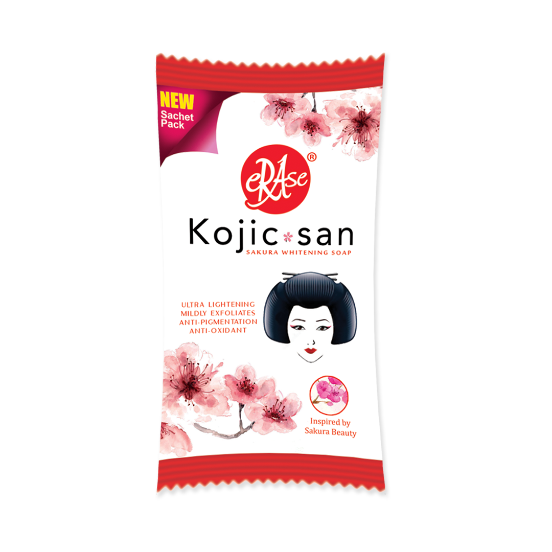 duozi collagen glutathione Erase Kojic San Sakura Soap 135g | Intense Whitening, Acne Control & Fades  Dark Spots | with Kojic Acid & Sakura Extract | VISIBLY SMOOTHER, BRIGHTER  SKIN in 3 DAYS