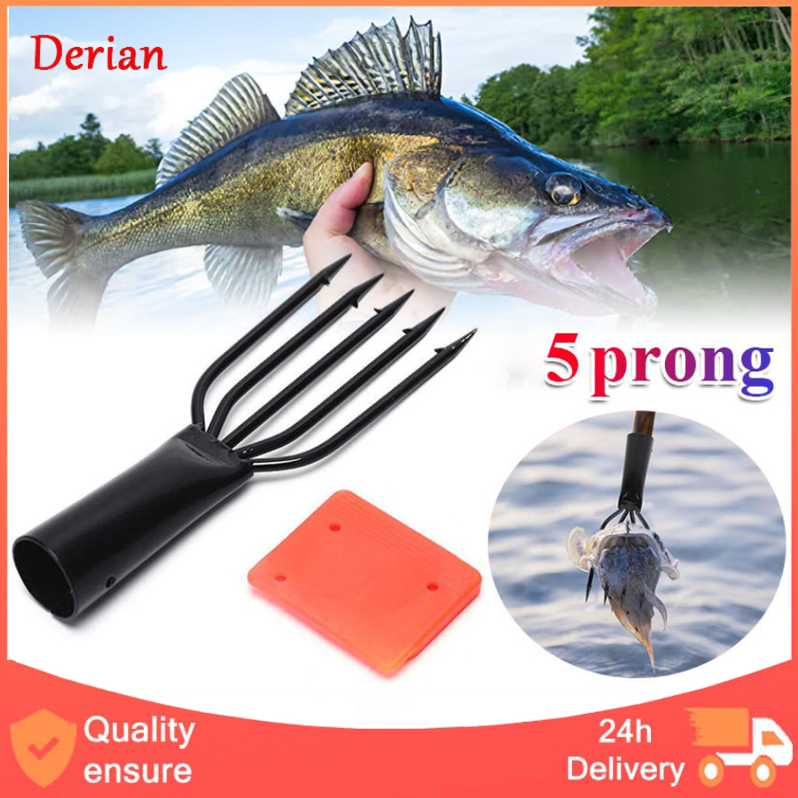 🔥【Clearance price】🔥Derian Fish Spear Small Prong Harpoon Tip with Barbs  Spring Steel Fishing Spear 5 Prong Spearhead Fork
