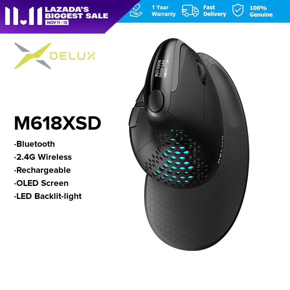 Delux M618XSD Seeker Ergonomic Vertical Mouse Bluetooth