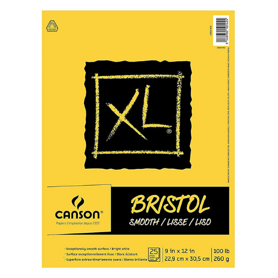 Canson XL Series Bristol Smooth Pad Heavyweight Paper 9" x 12", 25
