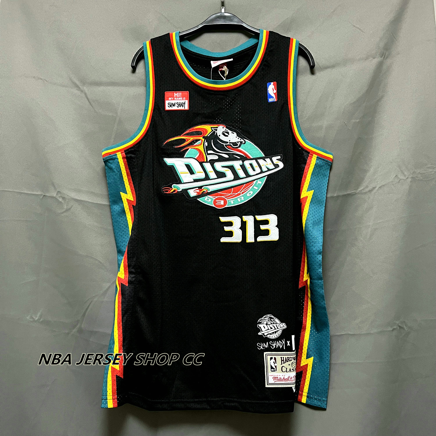 Shirts  Eminem Slim Shady 313 Detroit Pistons Basketball Jersey