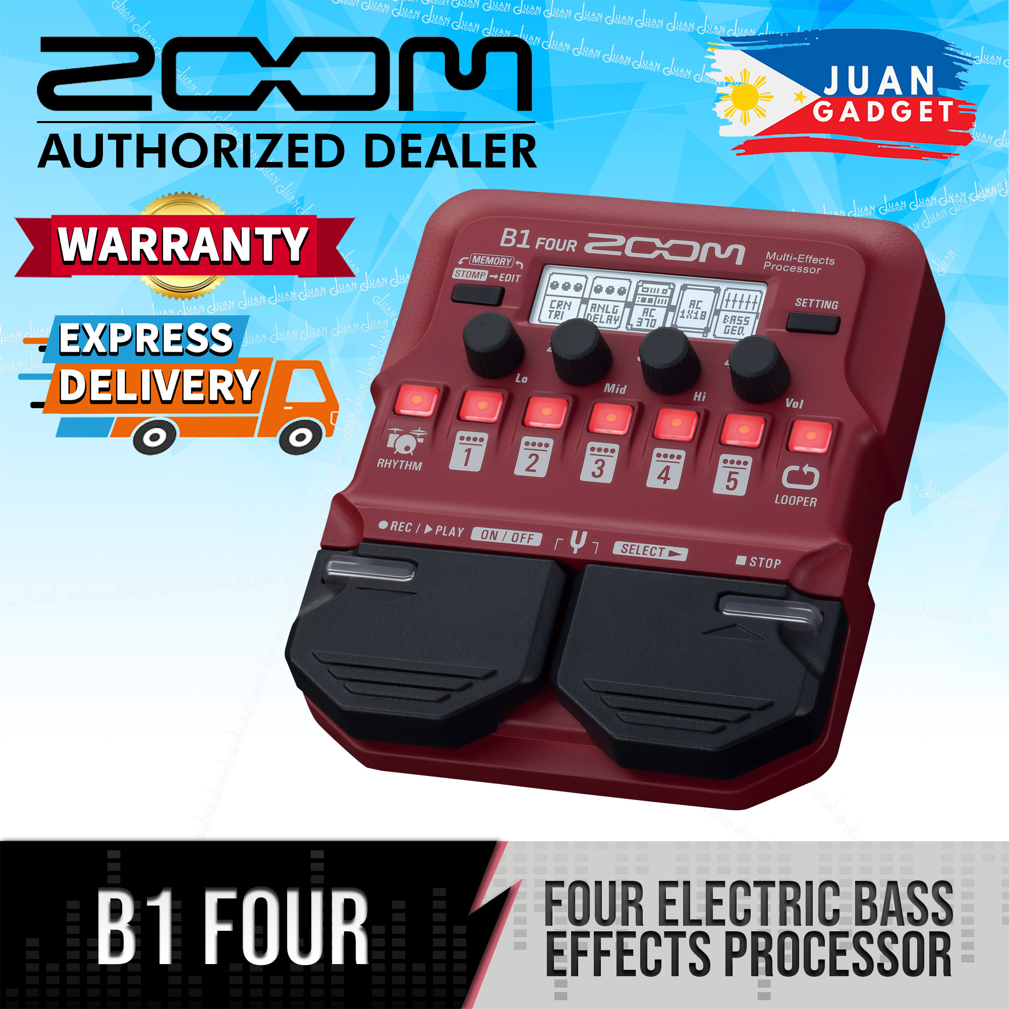 Amp Modeling Tuner Zoom B3n Bass Guitar Multi-Effects Processor Pedal With 60+ Built-in effects Rhythm Section Looper Stereo Effects 