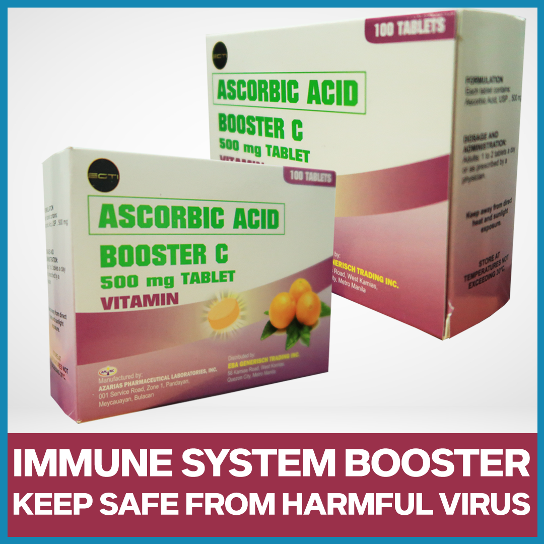 Ascorbic Acid Vitamin C 500 mg (Booster C) 100 Tablets per box with